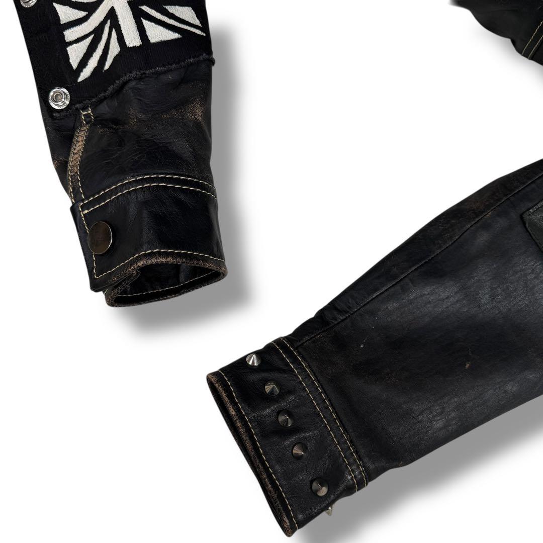 極美品 DIESEL 2000s Y2K スタッズ ライダース レザージャケット