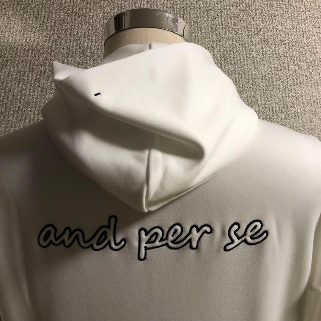 アンパシィ★ダブルジップ ハイブリッド パーカー ホワイト Lサイズ