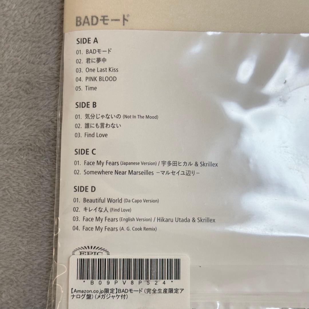 新品 宇多田ヒカル BADモード アナログ レコード メガジャケ ステッカー