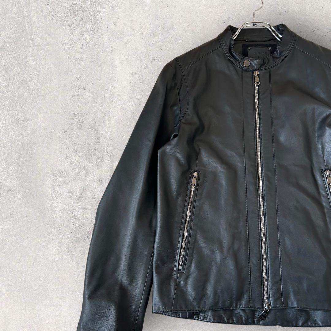 エディフィス レザージャケット 羊革 ラム シングル 38 M ブラック