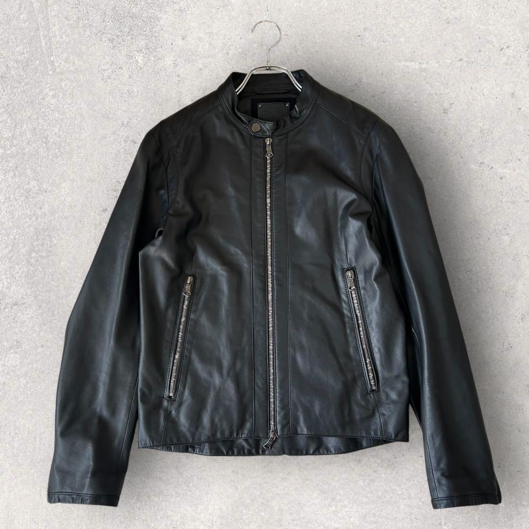エディフィス レザージャケット 羊革 ラム シングル 38 M ブラック