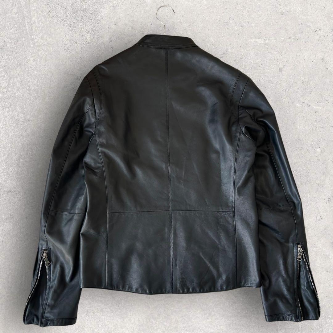 エディフィス レザージャケット 羊革 ラム シングル 38 M ブラック