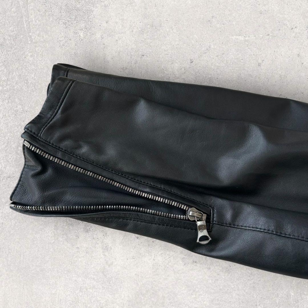 エディフィス レザージャケット 羊革 ラム シングル 38 M ブラック