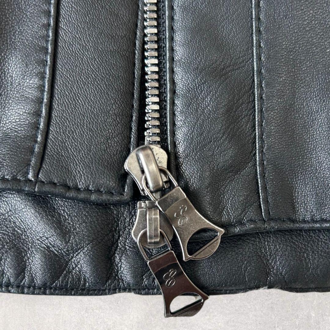 エディフィス レザージャケット 羊革 ラム シングル 38 M ブラック