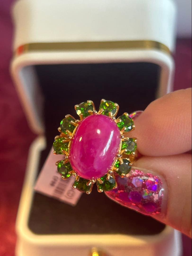 ルビー✖️グリーンガーネットリング11.5号