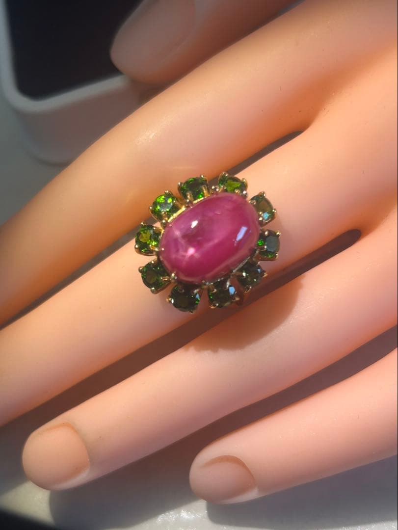ルビー✖️グリーンガーネットリング11.5号