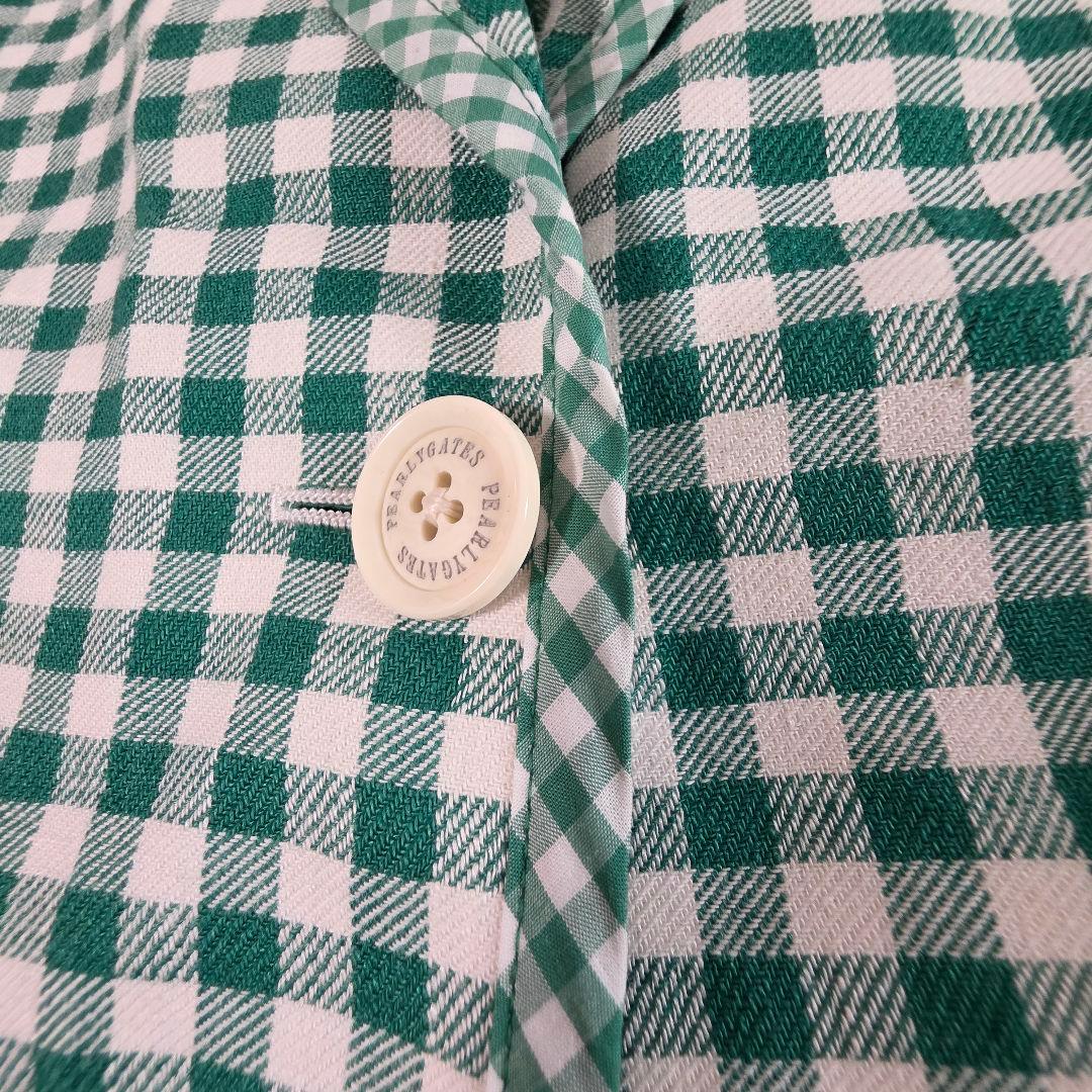 パーリーゲイツ ギンガムチェック テーラードジャケット 麻混 春 ゴルフ