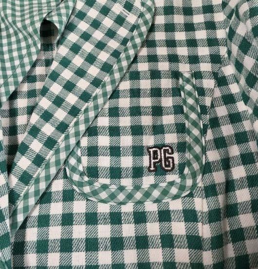 パーリーゲイツ ギンガムチェック テーラードジャケット 麻混 春 ゴルフ