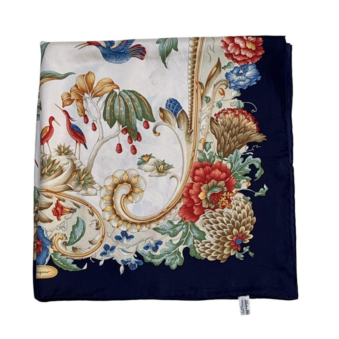 極美品✨サルヴァトーレフェラガモ シルク 大判スカーフ ストール イタリア 花柄