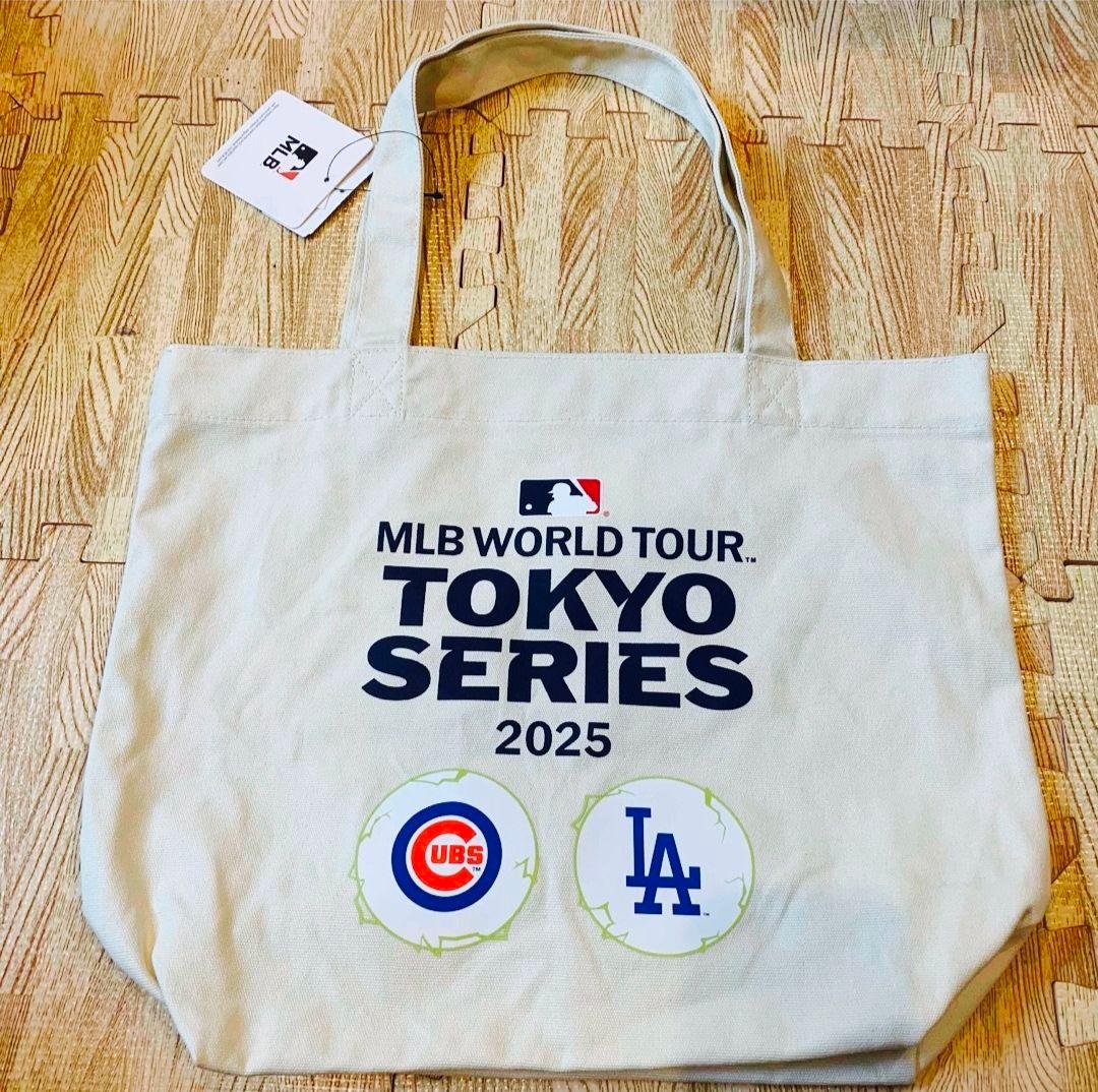 新品　MLB東京シリーズ　ドジャース大谷翔平　Tシャツ 白L トートバッグ　2点