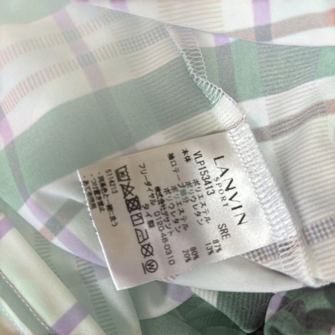 新品ランバンスポーツ チェック　ポロシャツ　−3℃クール　uvカット　ゴルフに