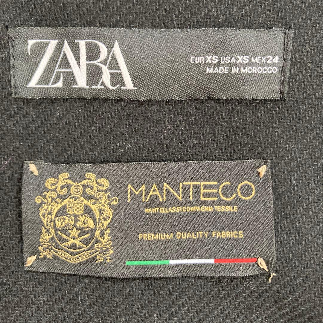 極美品・完売品✨ZARA×MANTECO　ポンチョコート　黒　ウール　サイズXS