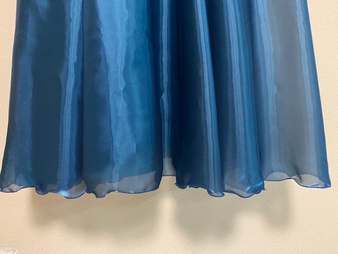 【美品】フラダンス　ブルー　ロングドレス　S〜Mサイズ