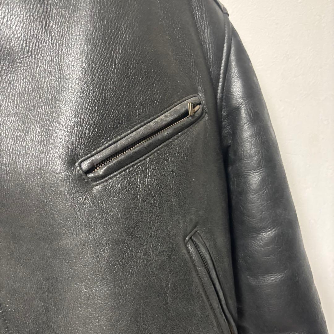 90's✨リアルムートン　シープスキン　レザージャケット　ダブルライダース　黒