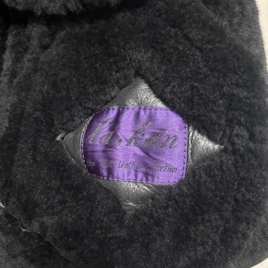 90's✨リアルムートン　シープスキン　レザージャケット　ダブルライダース　黒