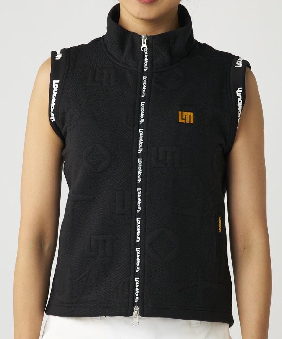 ★秋冬★ラウドマウス★2wayエンボス袋ジャガードブルゾン★L/BK