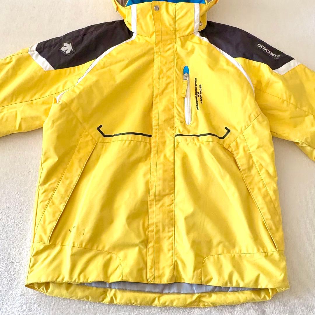160 デサント　ヒートナビ　スキー　上下　イエロー　ブラック　スノーウェア