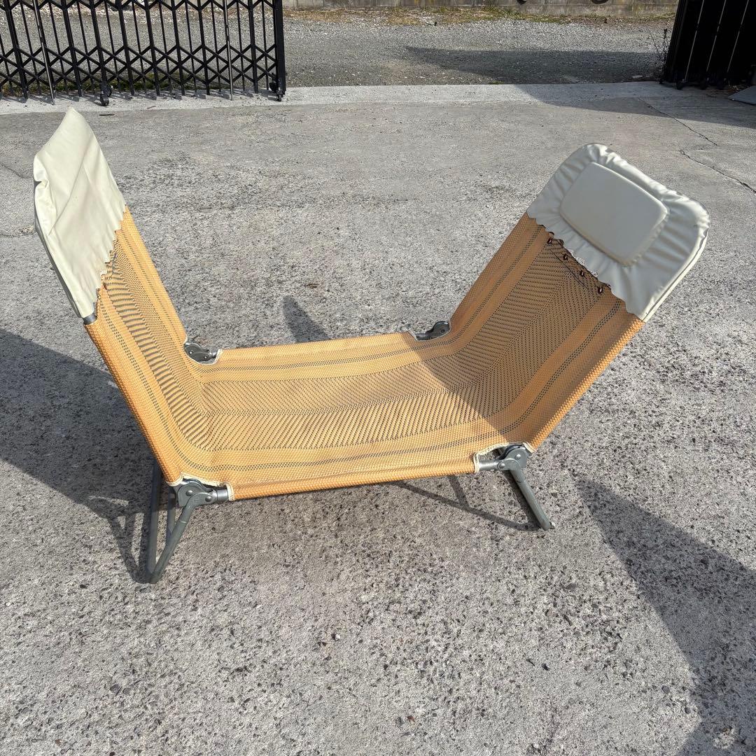 ② 昭和レトロ 折りたたみサマーベッド ビーチベッド ビーチチェア 簡易ベッド