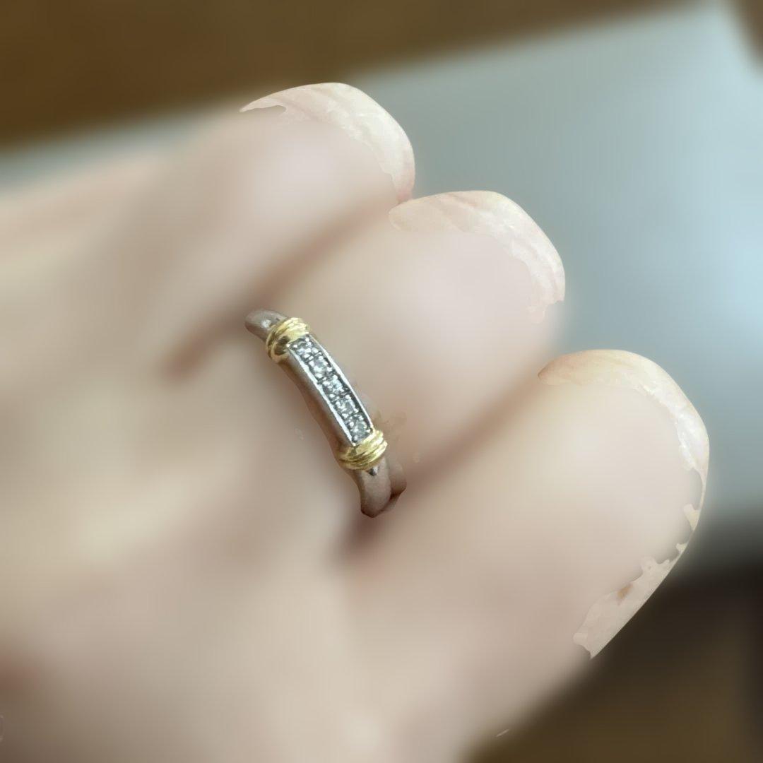 プラチナ×ゴールド×ダイヤ リング 13号