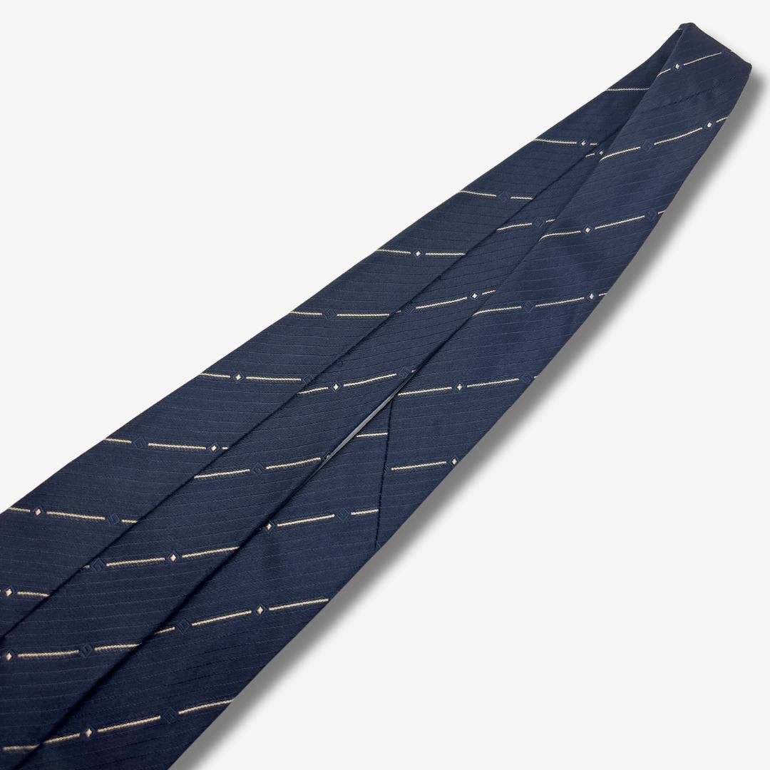 GUCCI シルクネクタイ ストライプ柄 ネイビー