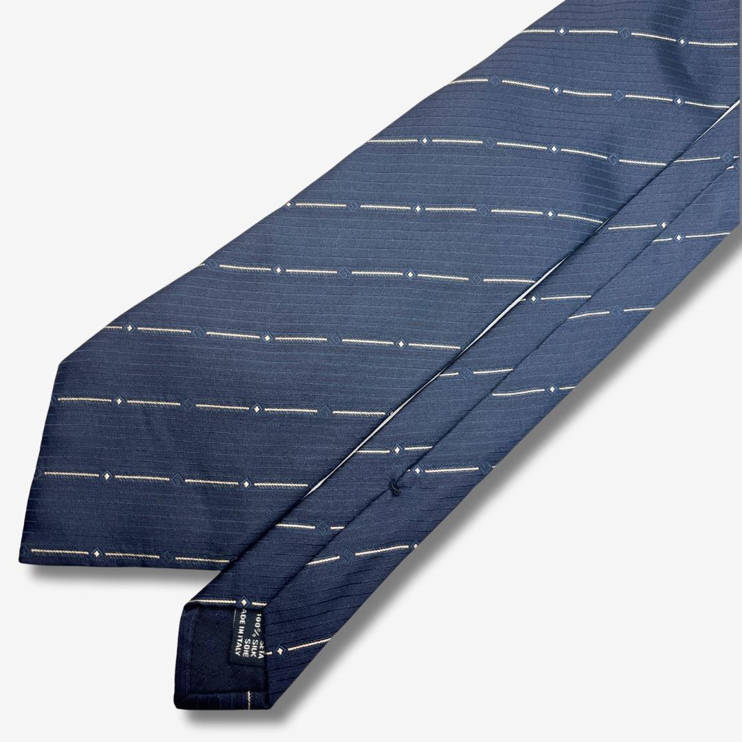 GUCCI シルクネクタイ ストライプ柄 ネイビー