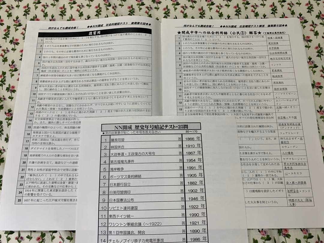 早稲田アカデミー NN開成クラス 専用テキストセット