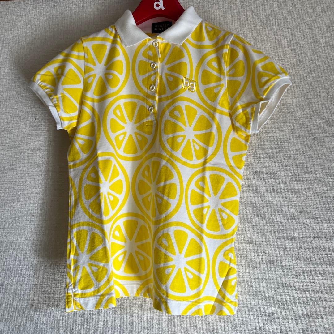 PEARLYGATESレモン柄 イエローポロシャツとレモン柄ショートパンツセット