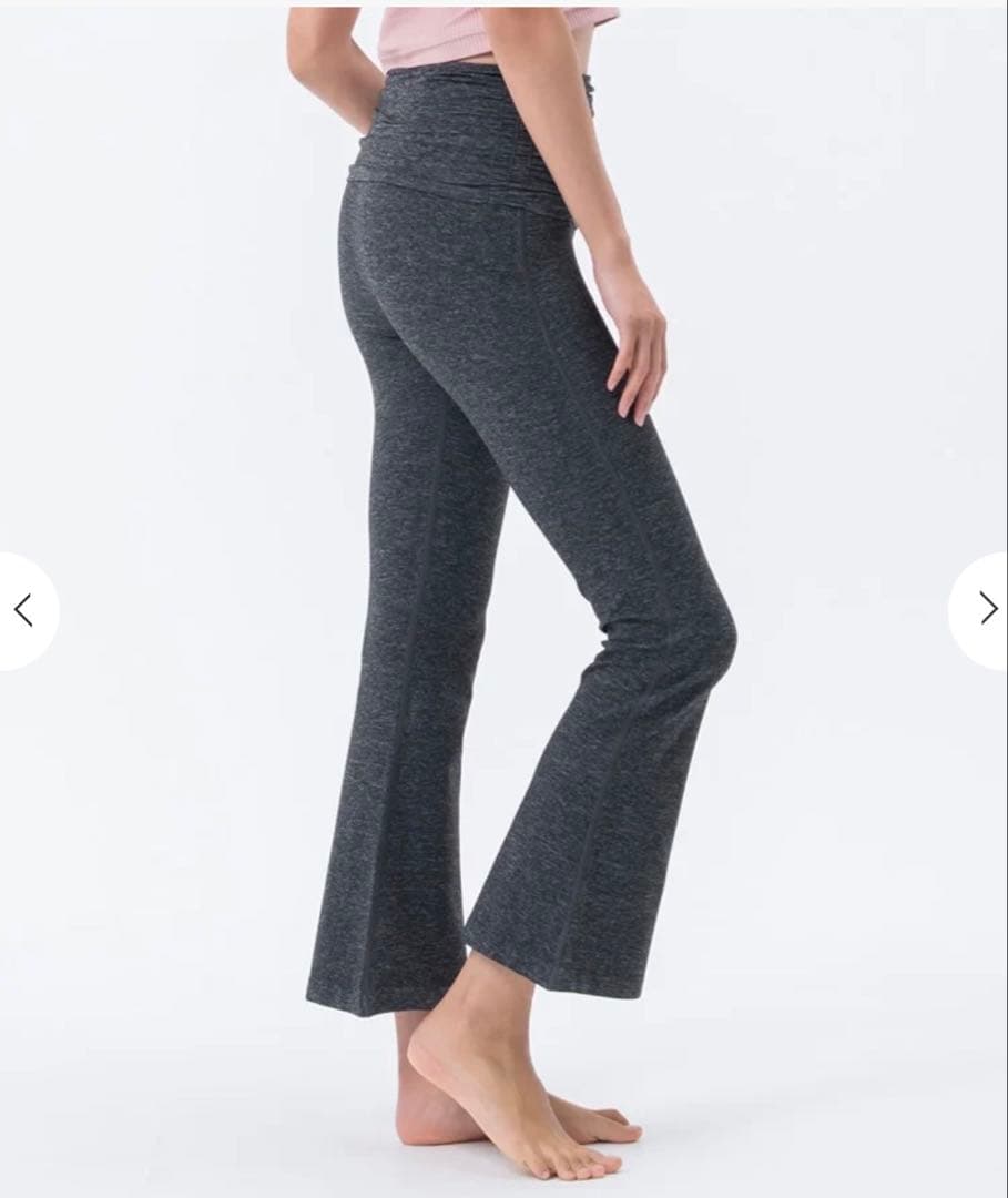 【SUKALA】ルーシュドウエストフレアレギンス　メランジチャコール　Lサイズ