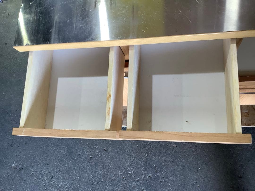 ステンレス天板キッチンカウンター キッチンボード コンセント付き 幅90cm