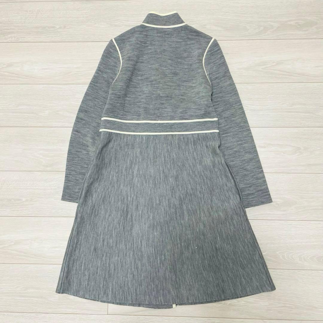 EPOCA エポカ　40 ニットコート　ワンピース　パイピング　グレー　ウール