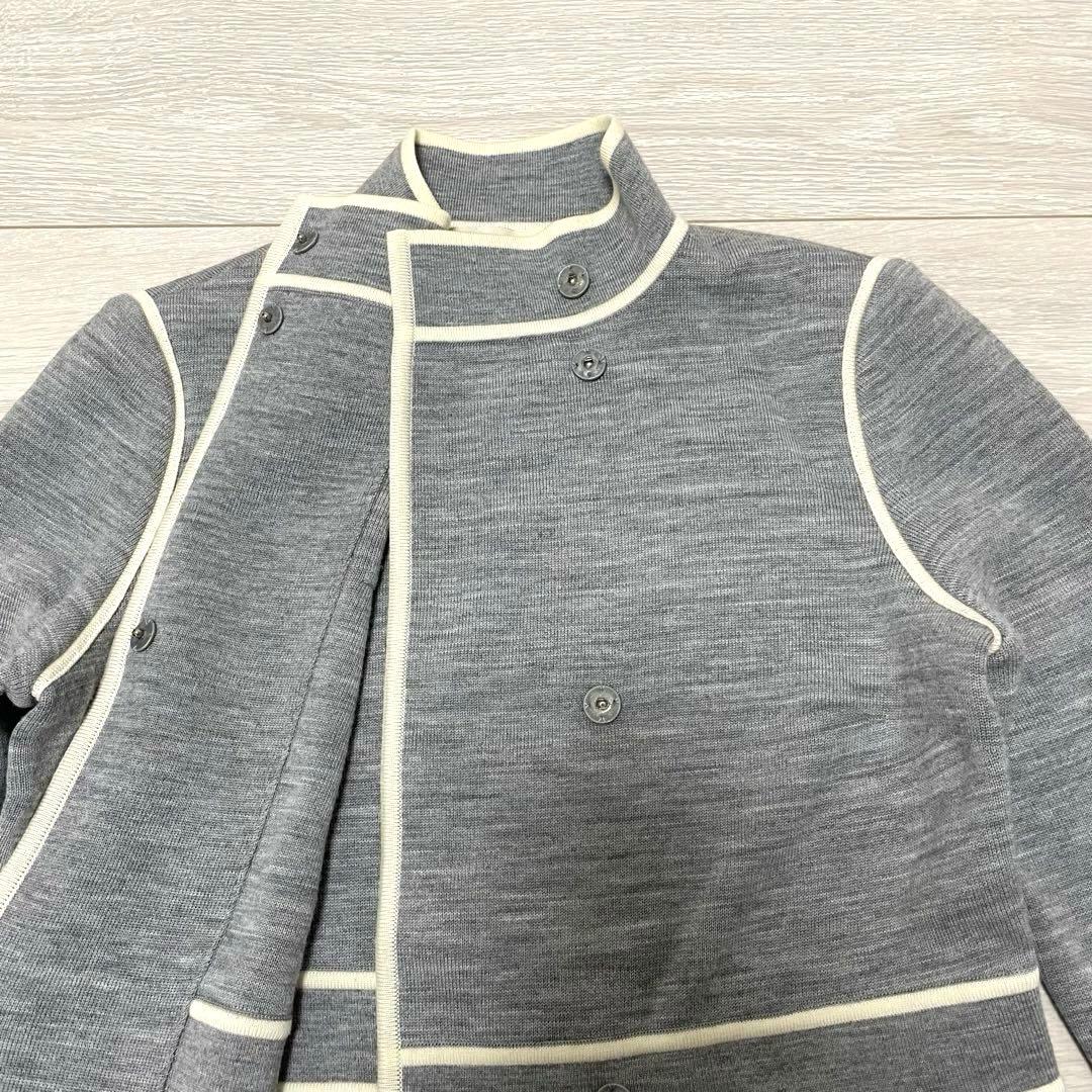 EPOCA エポカ　40 ニットコート　ワンピース　パイピング　グレー　ウール