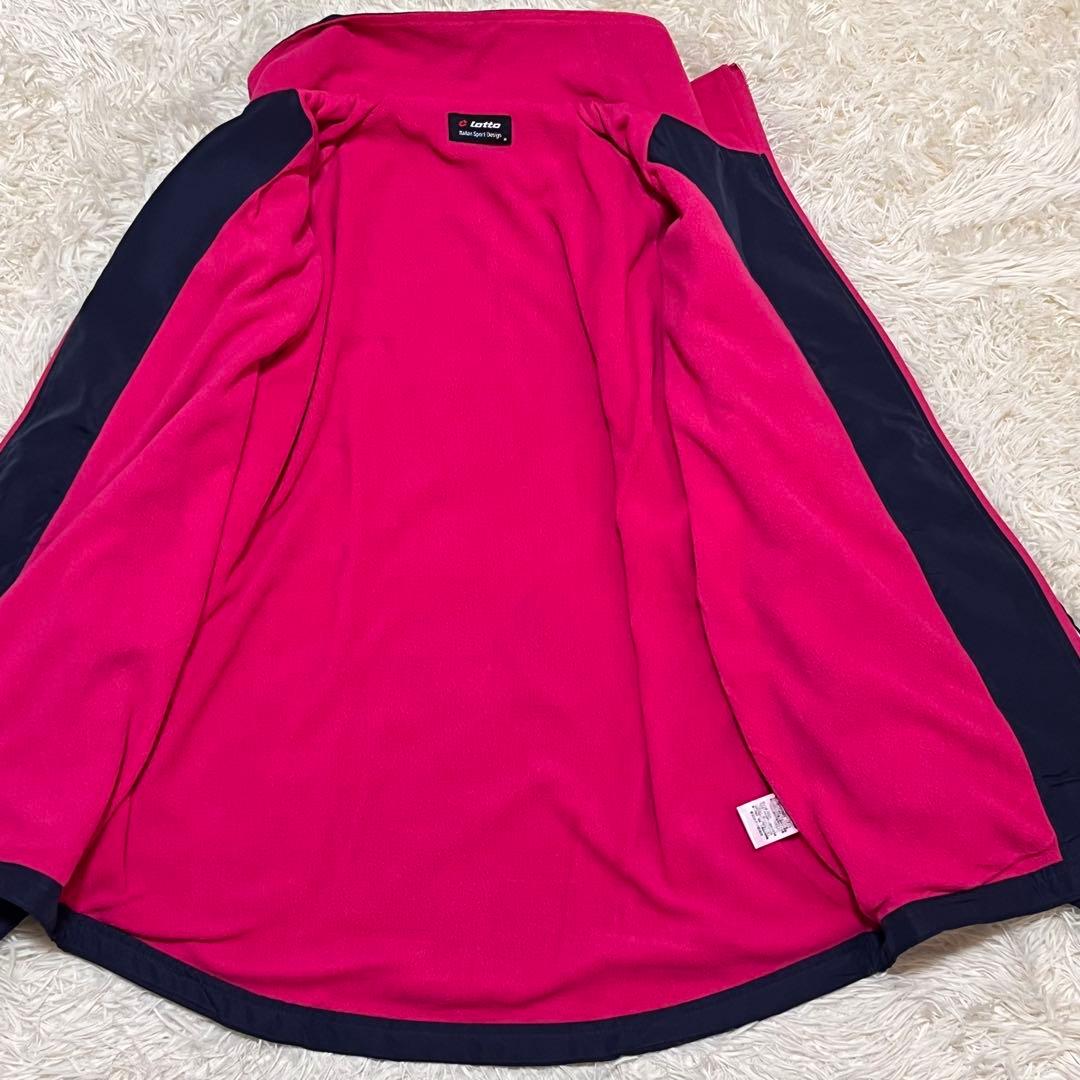 ✨美品✨ Lotto ジャージ上下セット 裏フリース ネイビー/ピンク M