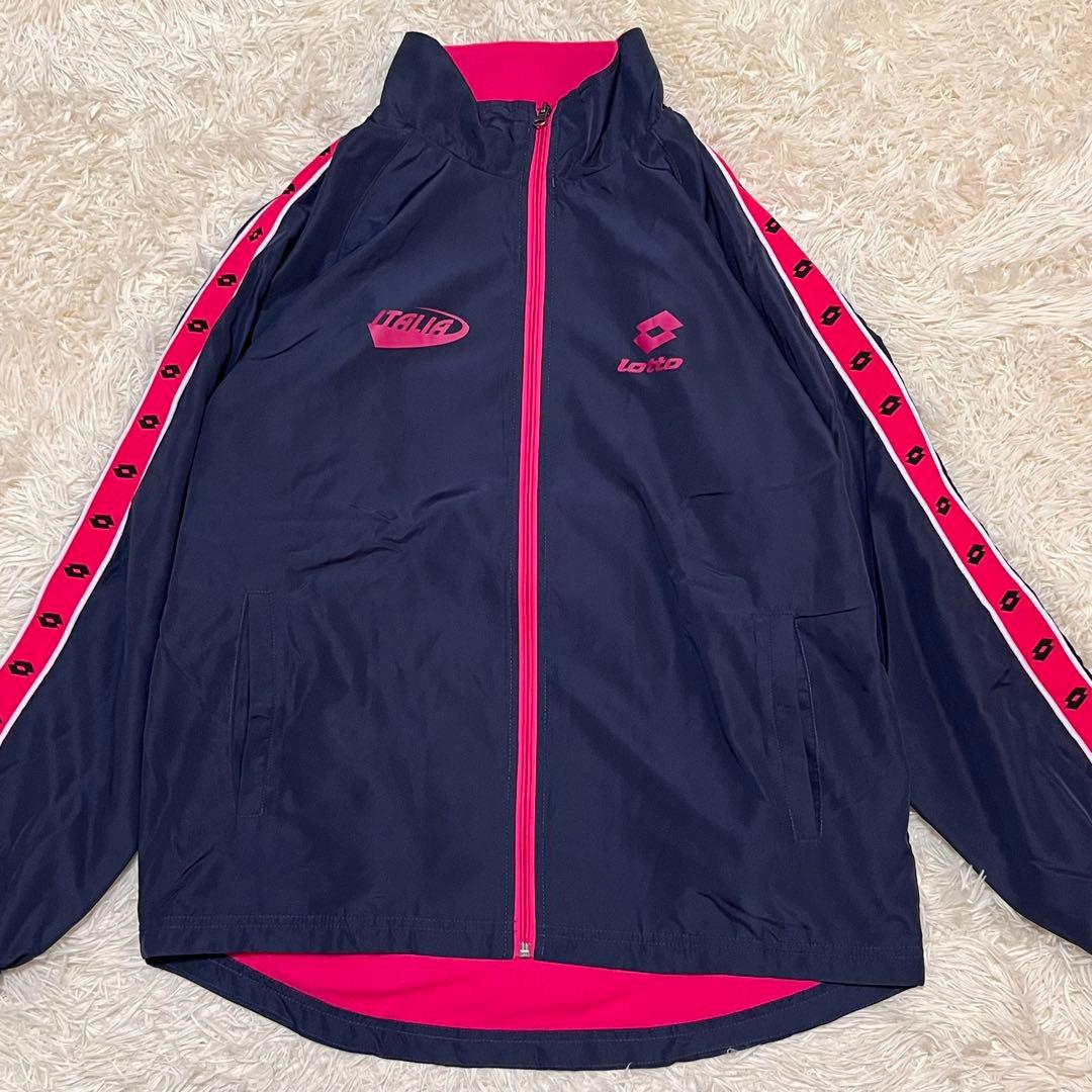 ✨美品✨ Lotto ジャージ上下セット 裏フリース ネイビー/ピンク M