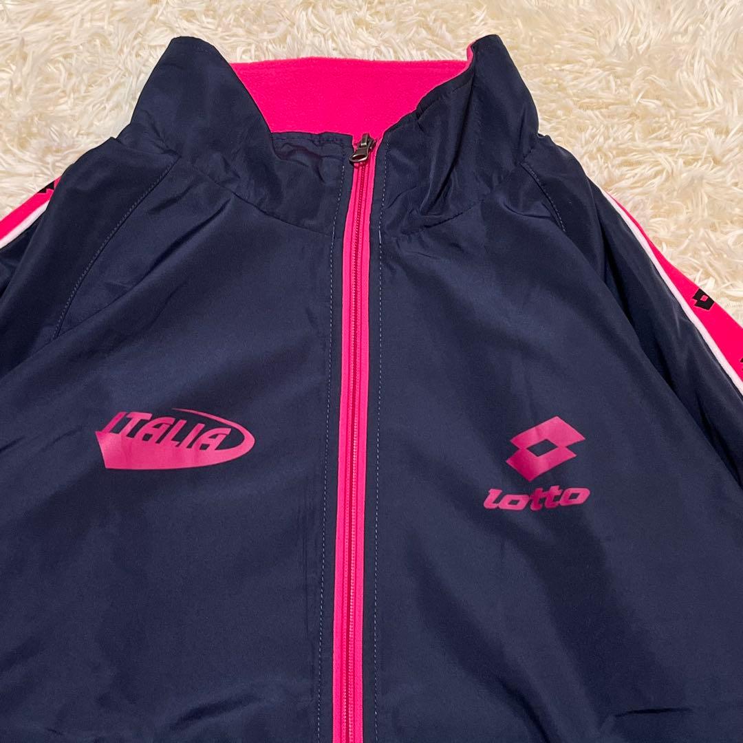✨美品✨ Lotto ジャージ上下セット 裏フリース ネイビー/ピンク M