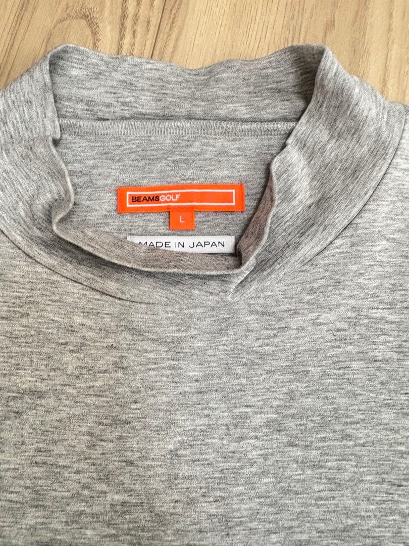 新品同様　BEAMS GOLF 長袖モックネックシャツ グレー　L