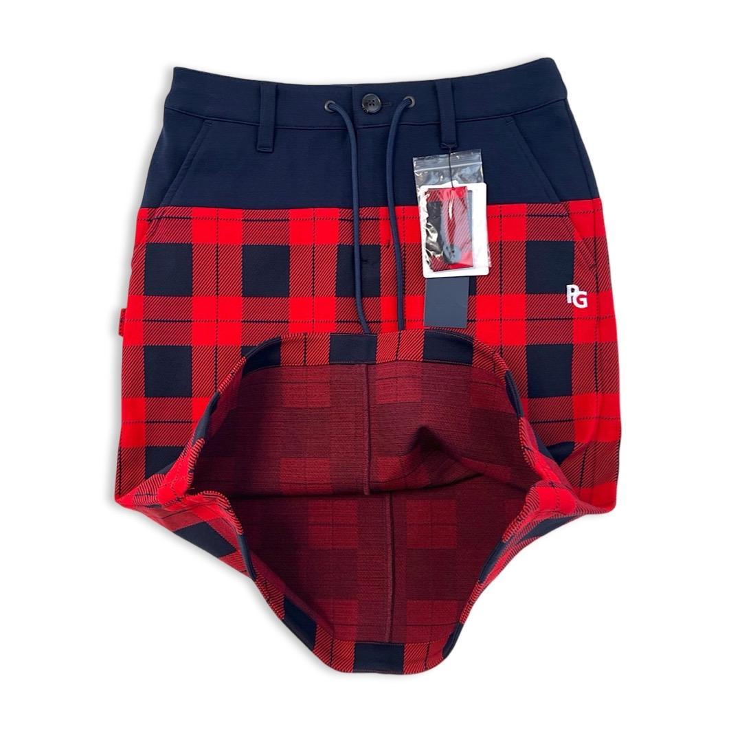 707 パーリーゲイツ定価31,900円 ブッファローチェックスカート 0 M