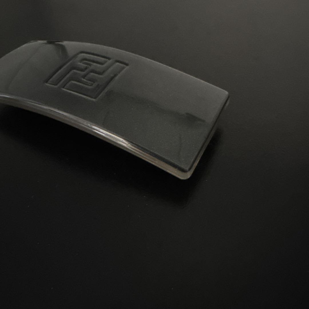 一点物　オールド　フェンディ　バレッタ　FFロゴ　髪留め　ヘアピン　刻印　グレー