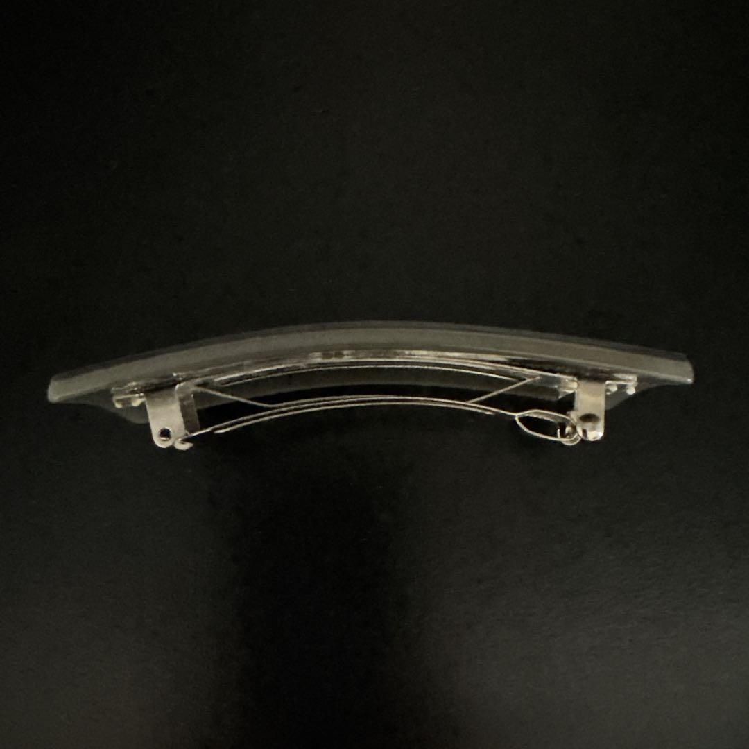 一点物　オールド　フェンディ　バレッタ　FFロゴ　髪留め　ヘアピン　刻印　グレー