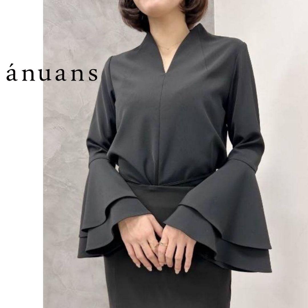 ánuans　アニュアンス　ラッフルスリーブブラウス　Fサイズ　セレモニー　黒