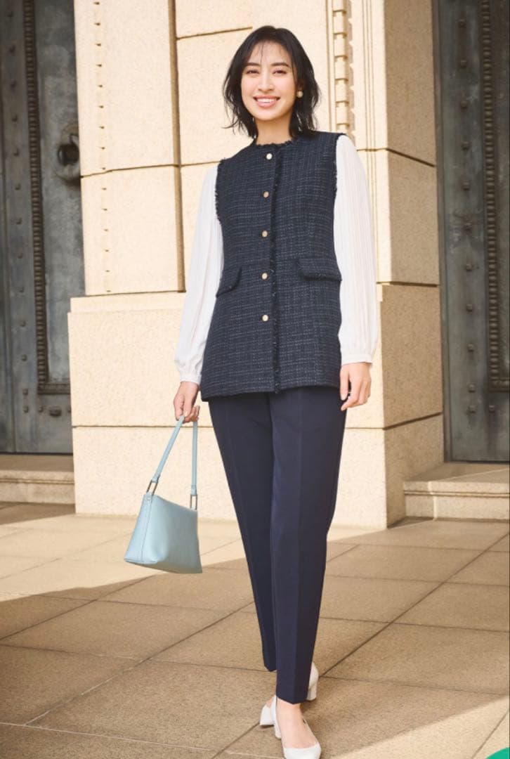 新品⭐︎ロペピクニック　ツイード金ボタンジレベスト　セレモニー　ネイビー