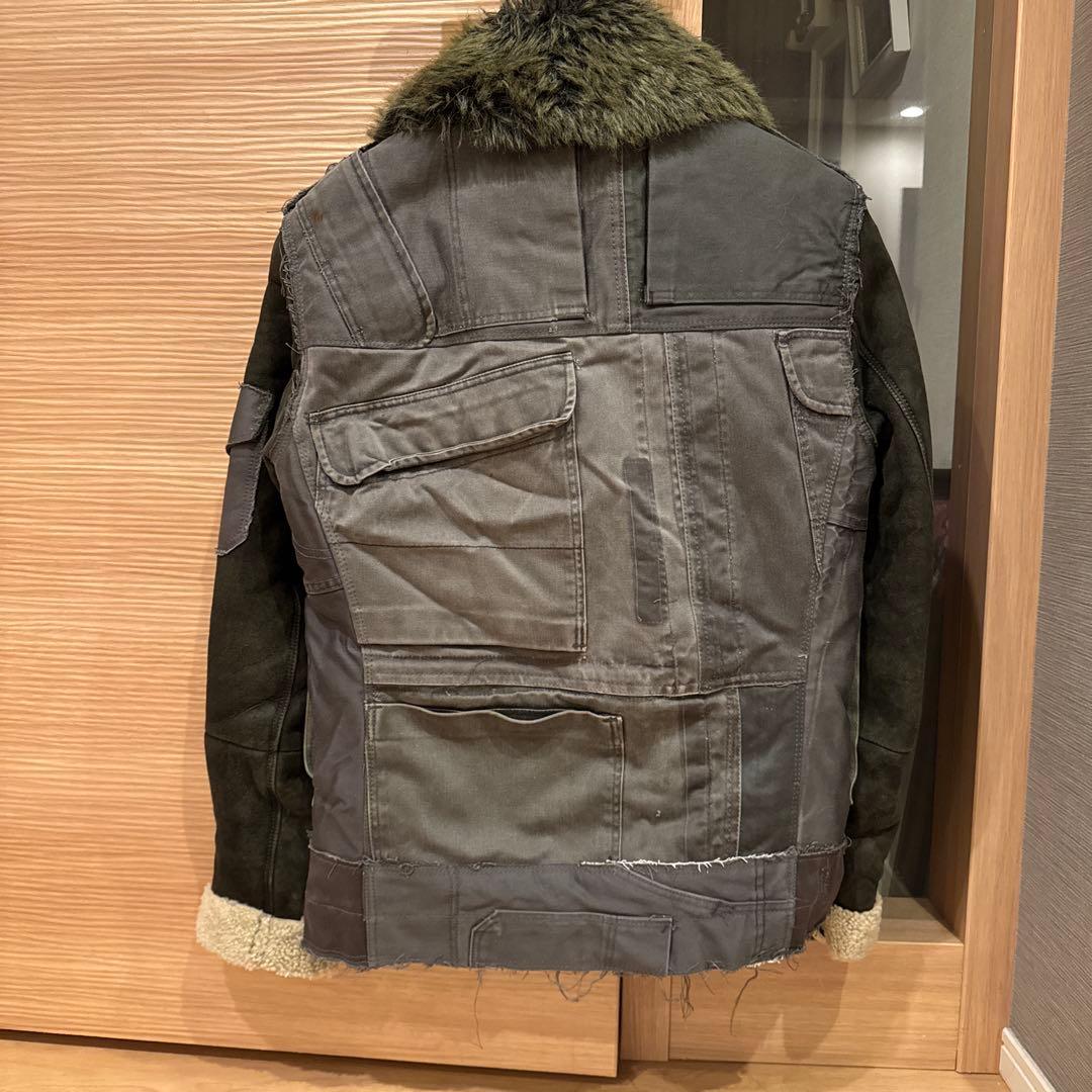 Dolce&Gabbana 裏生地ファー襟付きムートンコンビライダース　44