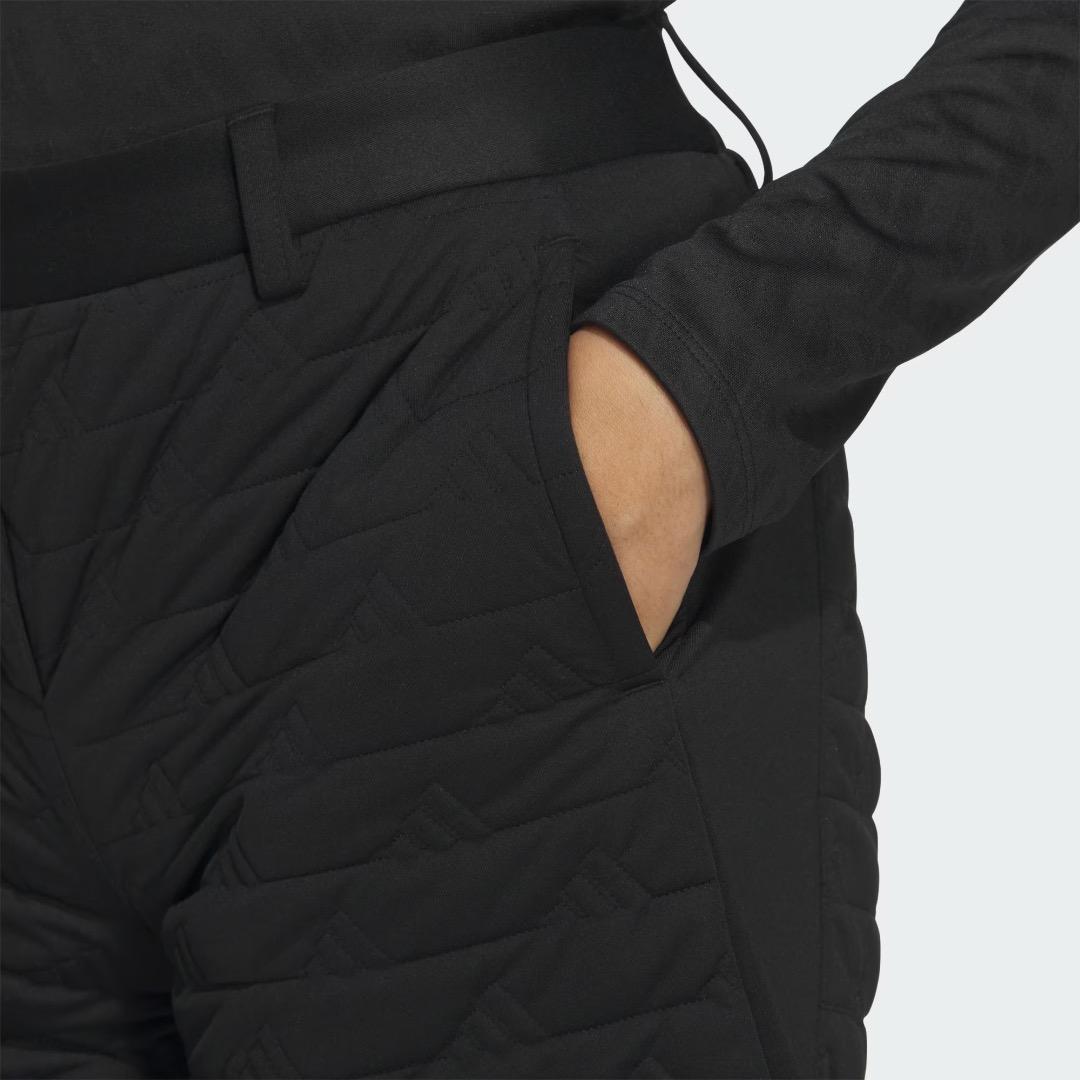 【L】秋冬 定価34,100円 アディダス ゴルフ 中綿 キルト セットアップ黒