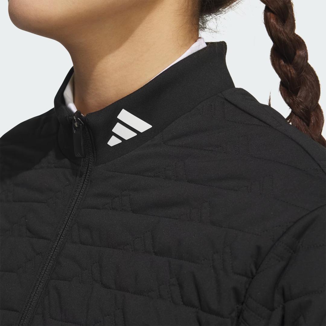 【L】秋冬 定価34,100円 アディダス ゴルフ 中綿 キルト セットアップ黒