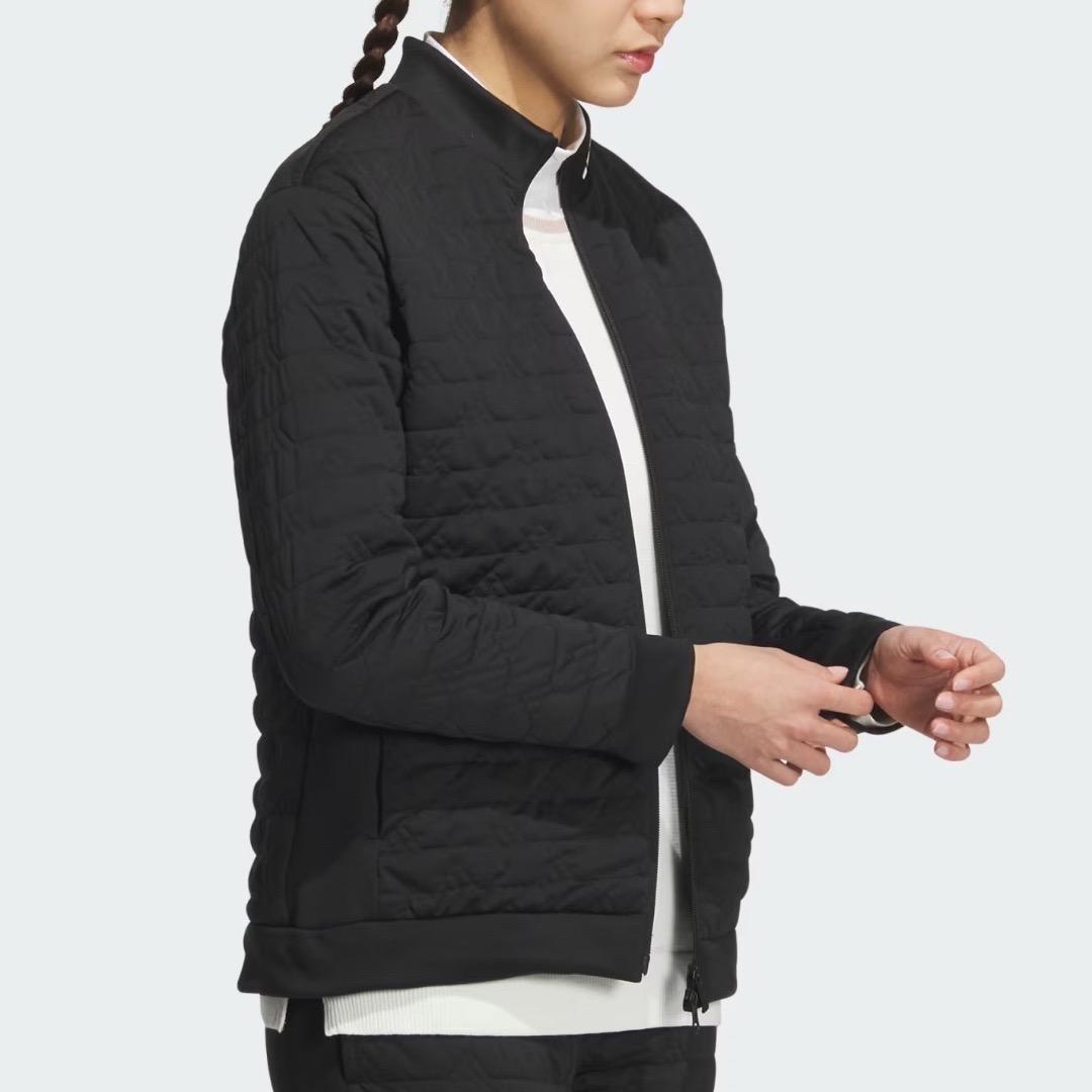 【L】秋冬 定価34,100円 アディダス ゴルフ 中綿 キルト セットアップ黒