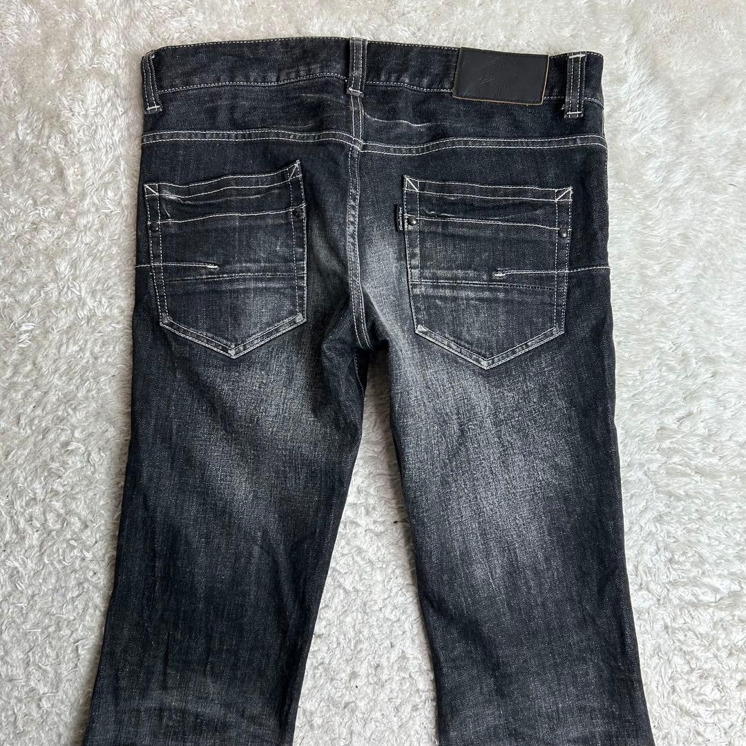 TORNADO MART トルネードマートy2k 鬼ヒゲ ブラックフレアデニムM