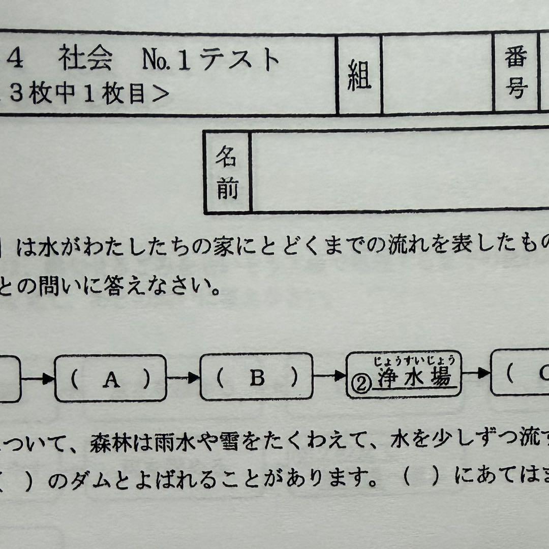 即日発送！原本サイズ⭐︎浜学園 Vクラス 4科目 復習テスト 小4