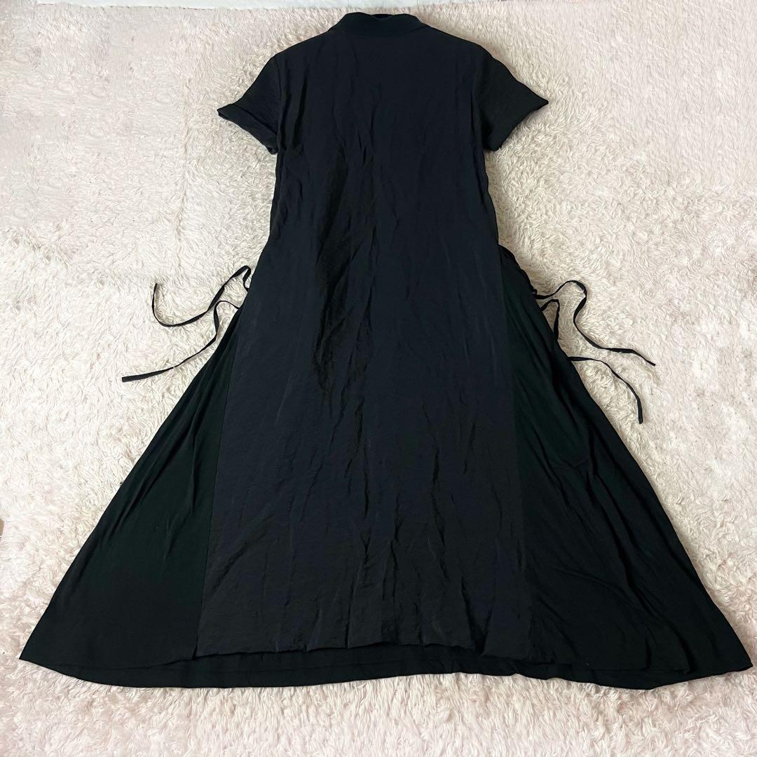 ワイズ ロング ワンピース コットン カシミヤ リボン ブラック 黒 M