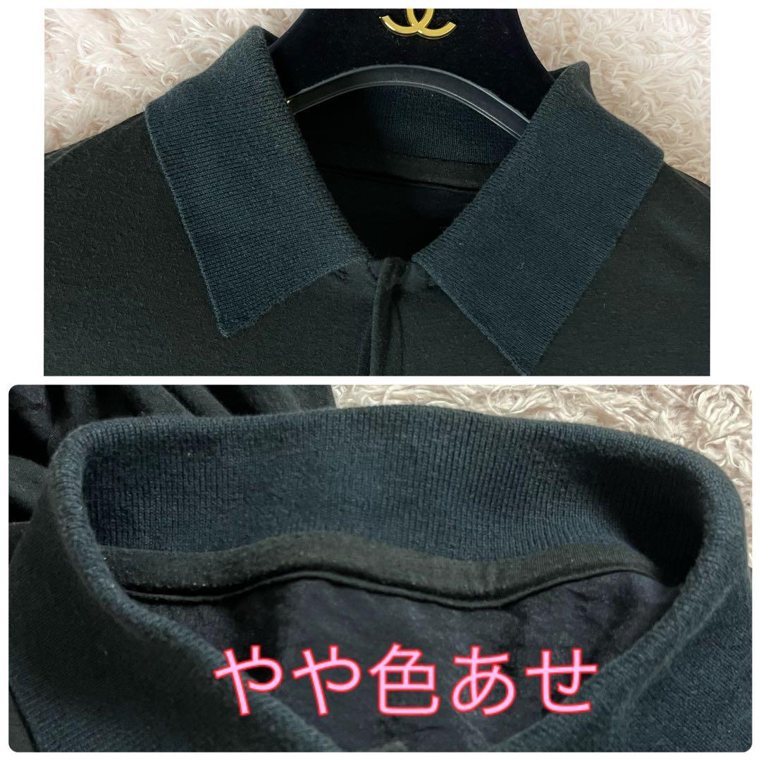 ワイズ ロング ワンピース コットン カシミヤ リボン ブラック 黒 M