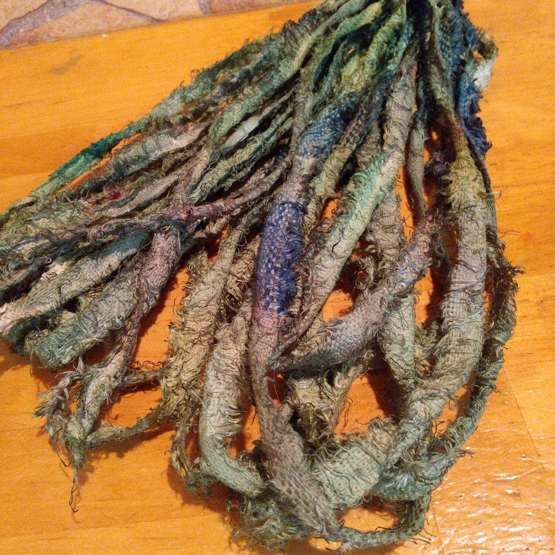 クユラ③ジャンクジャーナル素材。フリンジ生地耳手染め糸