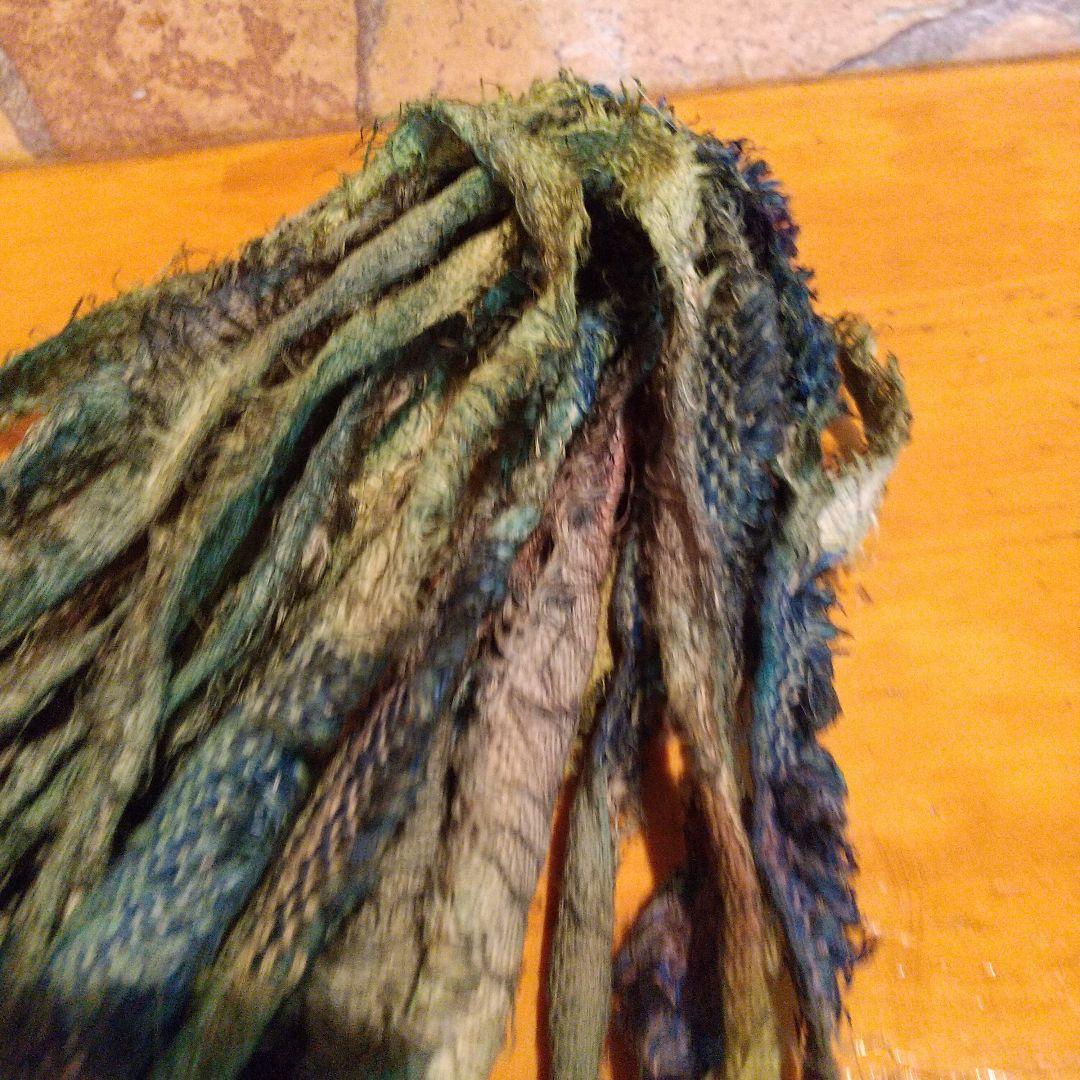 クユラ③ジャンクジャーナル素材。フリンジ生地耳手染め糸